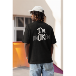 T SHIRT i am broken NOIR AVEC UN DESIGN MODERN FIT ET STYLE UNIQUE