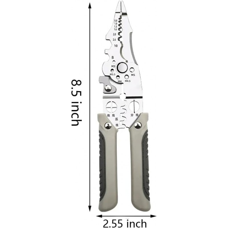 Pince coupe-câble multifonctionnelle, pince à dénuder et à sertir, outil professionnel de dénudage de fil robuste, dénudeur de