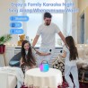 Ankuka Machine Karaoké Portable avec 2 Microphones sans Fil, Enceinte Bluetooth avec Effets Lumineux pour Enfants et Adultes,