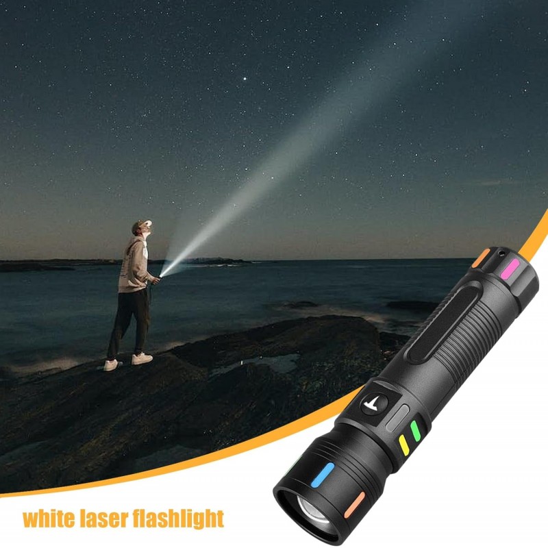 Zoom Flashlight - Powerful Handheld Flashlight - Zoomable Water Resistant Zoom Flashlight for Night Lighting, Biking, Camping,