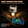 Kriogor Lanterne Camping LED Rechargeable, Lampe Camping Puissante 2400 mAh, IPX6, 4 Modes Lanterne Camping Rechargeable usb,