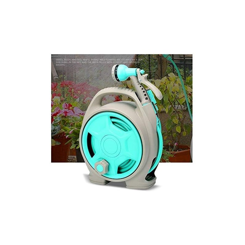 Dratal Mini Portable Tuyau De Jardin Tuyau Bobine Panier avec Pistolet À Eau Ensemble Agricole Maison Jardin De Stockage Costume