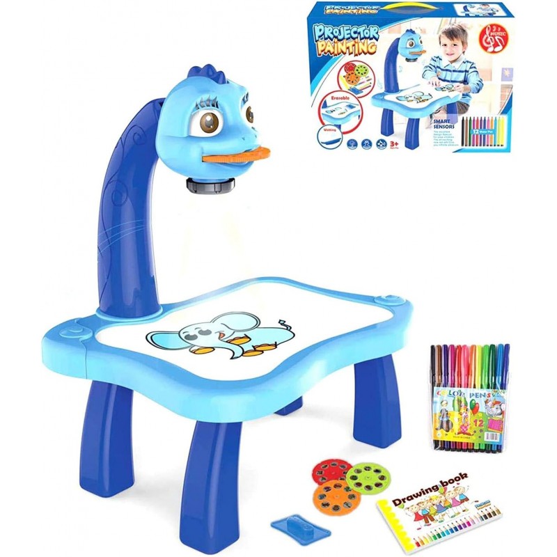 Bureau dapprentissage des enfants avec projecteur Smart, les enfants Peinture Bureau avec Lumière Musique Apprentissage Peinture