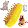 Whrcy Cat Steamy Brush, Brosse À Vapeur 3 en 1 pour Chiens Chats, Brosse De Toilettage Autonettoyante pour Eliminer Efficacement