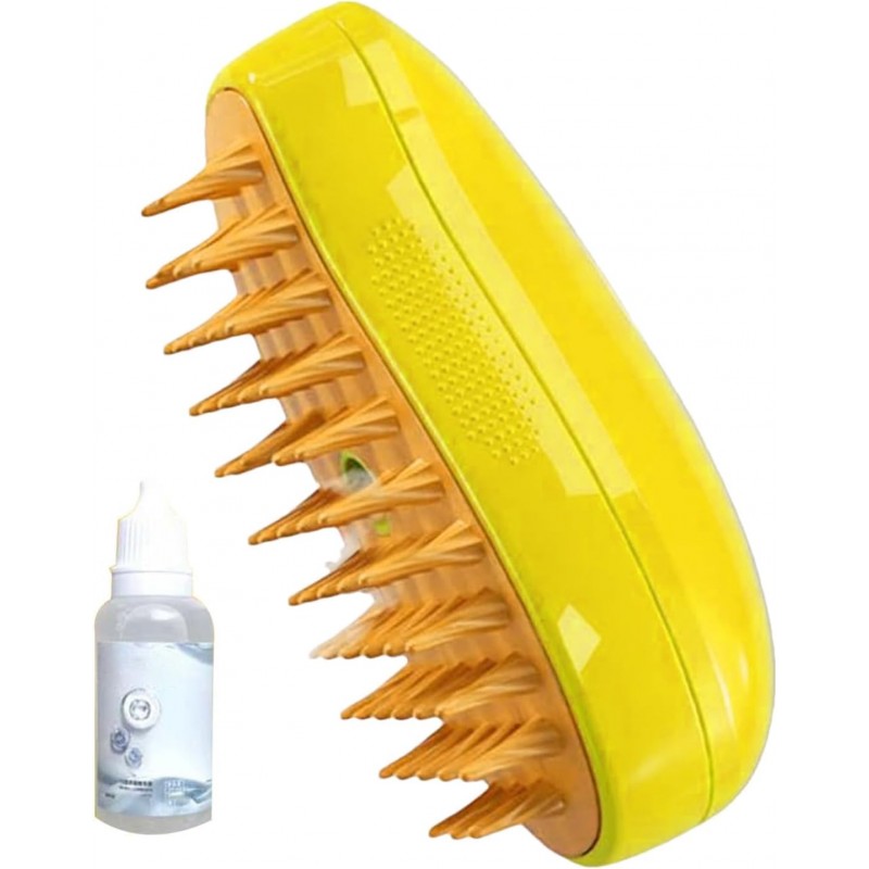 Whrcy Cat Steamy Brush, Brosse À Vapeur 3 en 1 pour Chiens Chats, Brosse De Toilettage Autonettoyante pour Eliminer Efficacement