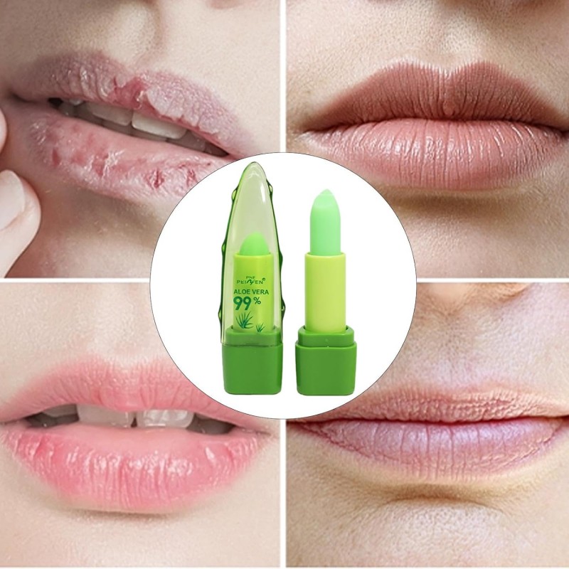 Aloe Verà Baume à lèvres Gloss à lèvres avec effet changement de couleur Magic Temperature Baume à lèvres pour femmes 3,5 g