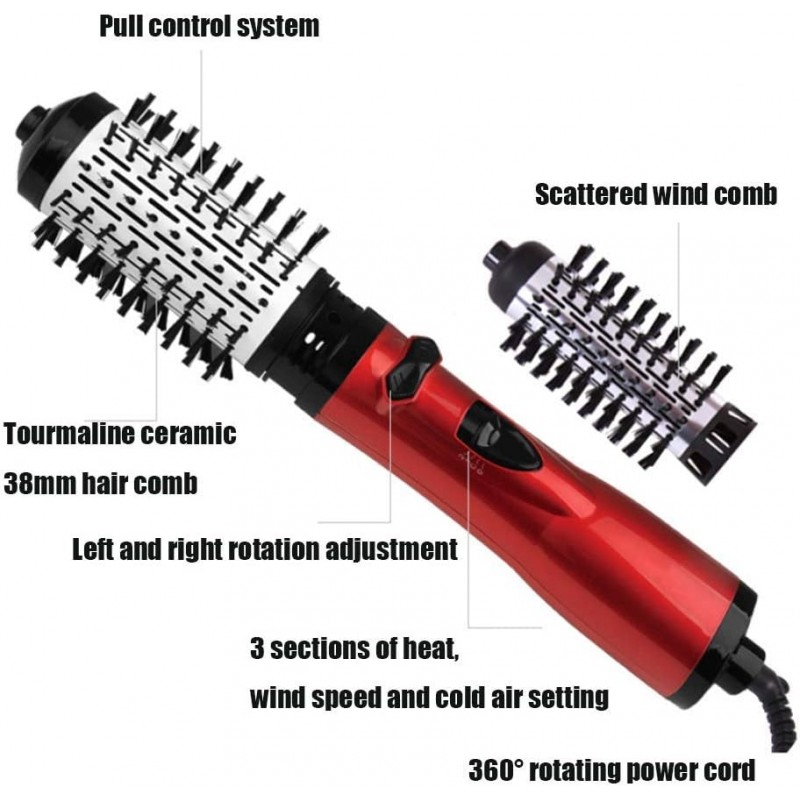 Brosse rotative à air chaud pour coiffer et contrôler les frisottis auto-rotative