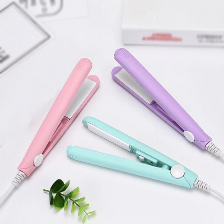 Mini ceramic straightener and curler, 2 in 1