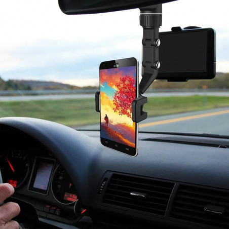 Auto Rearview Mirror Car Phone Holder 360°